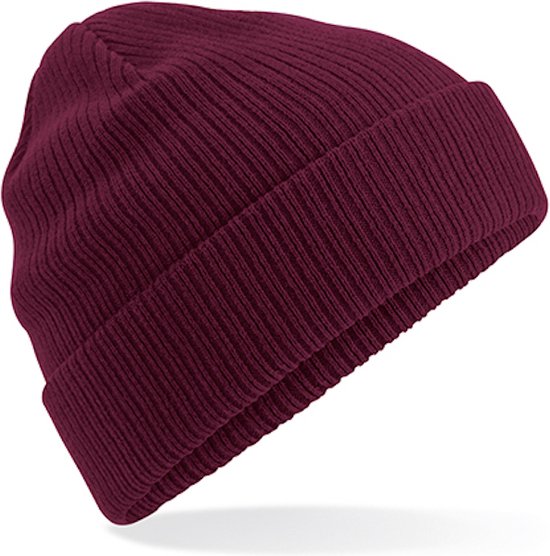 Beechfield 'Organic Cotton Beanie' Burgundy/Rood