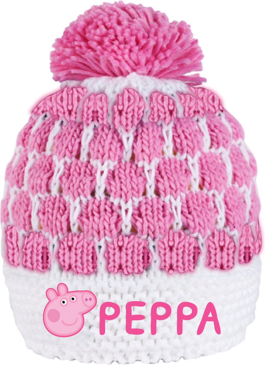 Peppa Big - Muts - Roze -Pom Pom - Maat 52