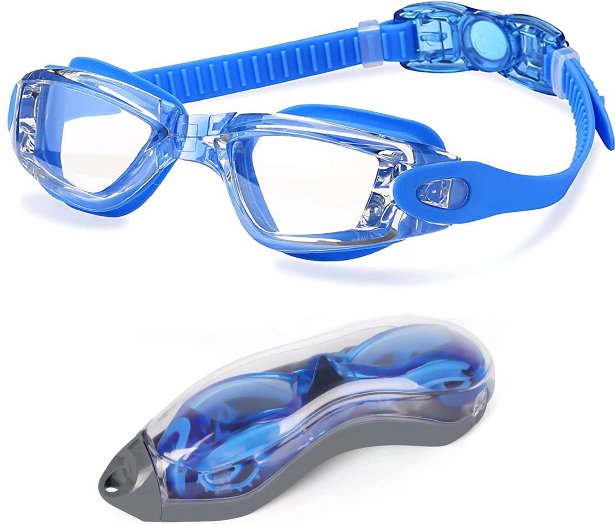 TravelTime® - Zwembril Volwassenen - Unisex – Blauwe Transparante Lenses