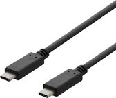 DELTACO USBC-2003, USB-C naar USB-C, 2.0 oplaadkabel, 3A, 3 meter, zwart