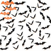 Halloween Decoratie - Halloween Vleermuizen – vleermuis decoratie - 3D Stickers - 60 stuks