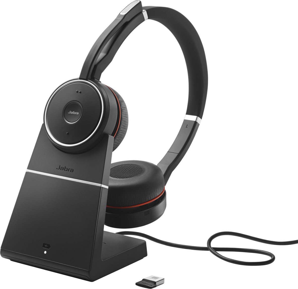 Jabra Evolve 75 Headset Bedraad en draadloos Hoofdband Oproepen/muziek Bluetooth Oplaadhouder Zwart