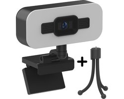 Rolio Webcam voor PC - 4K - Ultra HD - 8MP - Inclusief Tripod en Microfoon - Ringlamp - Universeel