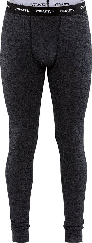 Donkere antraciet thermobroek met zwarte tailleband met logo.