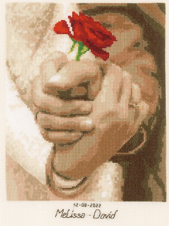 PN-0198268- Kit de comptage Rose de mariage - Vervaco