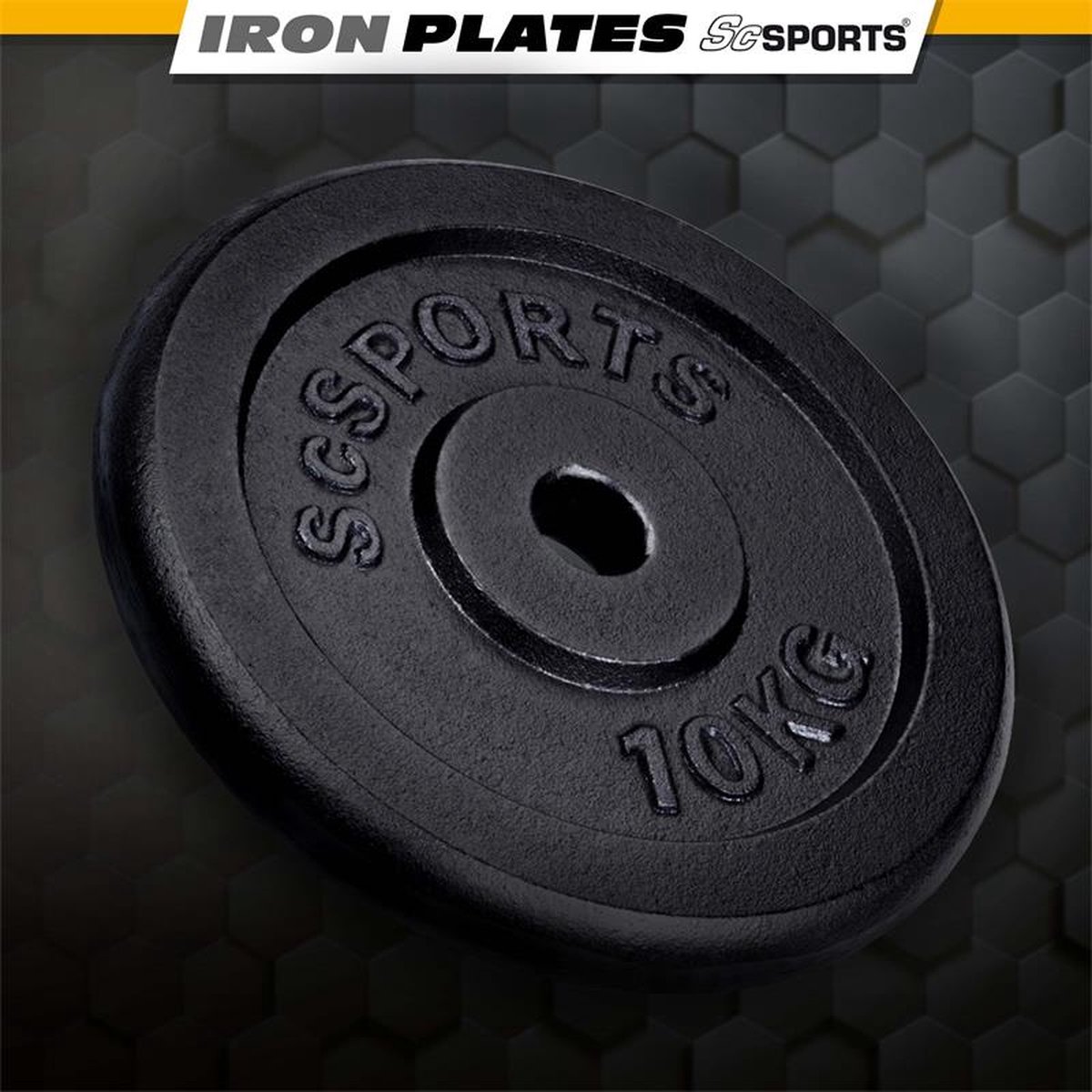 ScSPORTS® Halterschijven - 10/15/20/30/40 kg set, 30/31 mm boring, kunststof, zwart - halterschijvenset, gewichtsschijven, haltergewichten, fitnessschijven, gewichten voor halter (10 kg (2 x 5)) : ScSPORTS