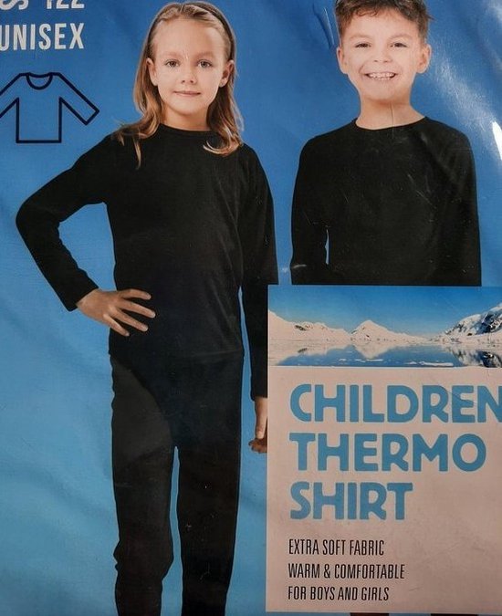 voor de helft krijgen Klusjesman Kinder thermo shirt zwart - maat 104/110 - unisex - thermoshirt extra zacht  en comfortabel | bol.com