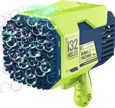 Bubble machine Bellenblaas pistool - Bellenblaasmachine - Bellenblazer - Met navulling - Met oplaadbare batterij en oplaadkabel - Met verlichting - Kunststof - groen - blauw