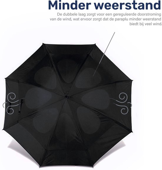 XL Stormproof Paraplu - Storm Bestendig - Ø ca. 130CM - Zwart - Stormparaplu - Paraplu volwassenen - Supply Station