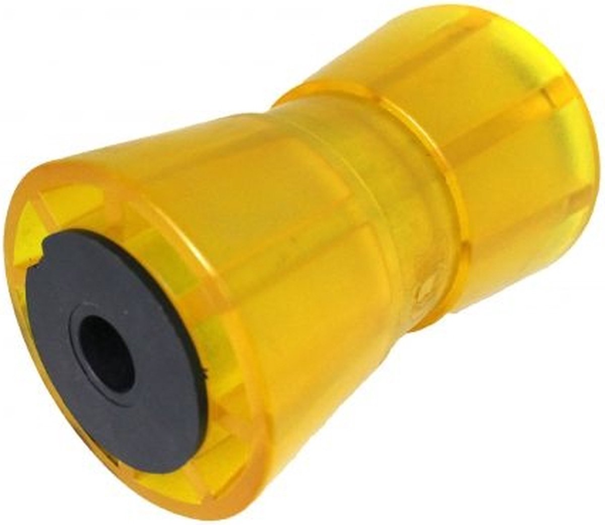 Kielrol oranje/geel - 133x58,5 mm - naafdiameter 17 mm - PU materiaal