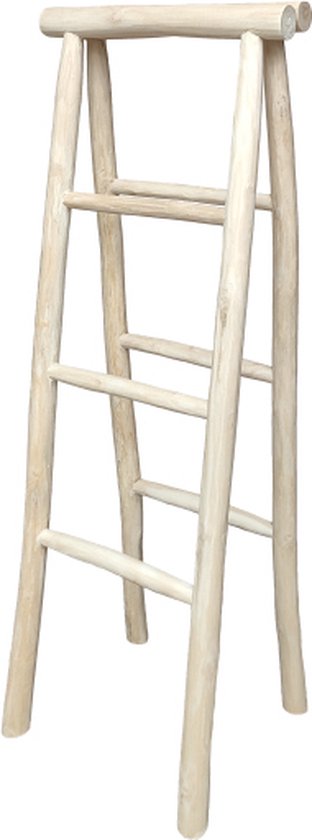 Teakea - Vouwbare Decoratie Ladder | White Oiled | 50x5x135