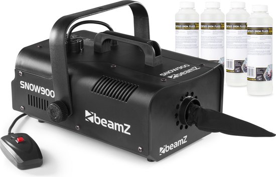 Foto: Sneeuwmachine beamz snow900 inclusief 1l concentraat voor 20l sneeuwvloeistof