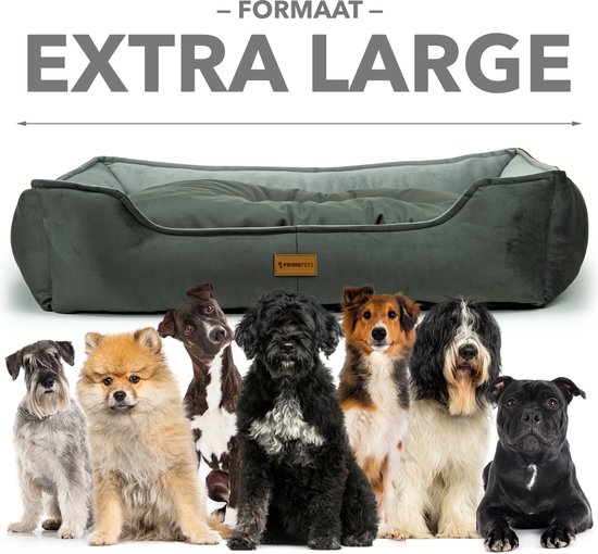 Primeplus Hondenmand - XL - Grijs - 90x70x20 CM - Hondenkussen - Orthopedische Hondenmanden - Hondenkussens