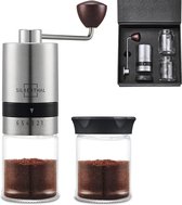 Silberthal - koffiemolen - bonenmaler - verstelbare standen - RVS - glas - koffiebonen - vaatwasserbestendig - cadeau