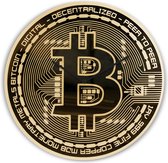 Bitcoin Klok - Crypto Deco - Goud - M 45 cm - Wandklok