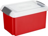 Sunware opslagbox 51 liter rood 59 x 39 x 29 cm met afsluitbare extra hoge deksel