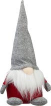 Peluche gnome/nain décoration poupée/doudou chapeau gris 30 cm - Gnomes de Noël/Nains de Noël/Gnomes de Noël