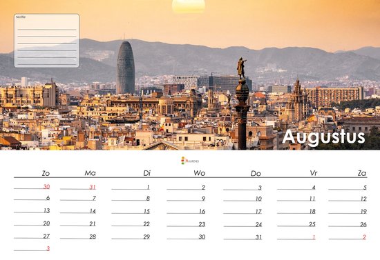 Barcelona kalender 2023  35x24 cm  jaarkalender 2023  Wandkalender 