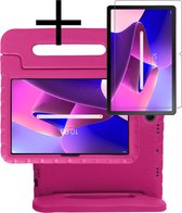 Hoesje Geschikt voor Lenovo Tab M10 Plus 3rd Gen Hoesje Kinderhoes Shockproof Hoes Kids Case Met Screenprotector - Roze