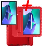 Hoesje Geschikt voor Lenovo Tab M10 Plus 3rd Gen Hoesje Kinder Hoes Shockproof Kinderhoes Met Screenprotector - Kindvriendelijk Hoesje Geschikt voor Lenovo Tab M10 Plus (3e Gen) Hoes Kids Case - Rood