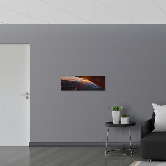 WallClassics - Verre acrylique - Coucher de soleil au parc national de Canyonlands - 90x30 cm Photo sur verre acrylique (Décoration murale sur acrylique)