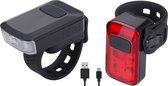 BBB Cycling Spark 2.0 Fietsverlichting Set - Fietslampjes - Koplamp Fiets - Fietsverlichting USB Oplaadbaar - 45 Lumen - Accu 27 uur - Waterdicht - BLS-153