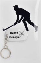 porte-clés de hockey avec carte - cadeau sport - sport - Joli cadeau à offrir à votre athlète - 2,9 x 5,4 cm