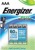 Energizer EcoAdvanced, Batterie à usage unique, AAA, Alcaline, 1,5 V, 4 pièce(s), 12 année(s)