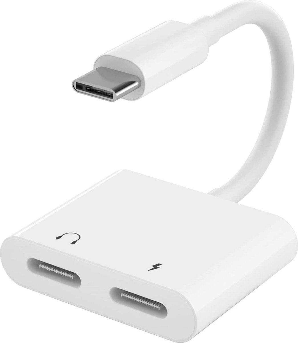 inassen USB C Splitter, 2 in 1 Audio Charging Adapter Type C to Two USB-C Headphone Adapter