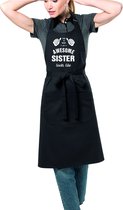 Awesome - Keukenschort - BBQ schort - Awesome Siter - cadeau verjaardag - moederdag - zwart