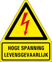 Hoge spanning levensgevaarlijk magneetsticker 250 x 300 mm