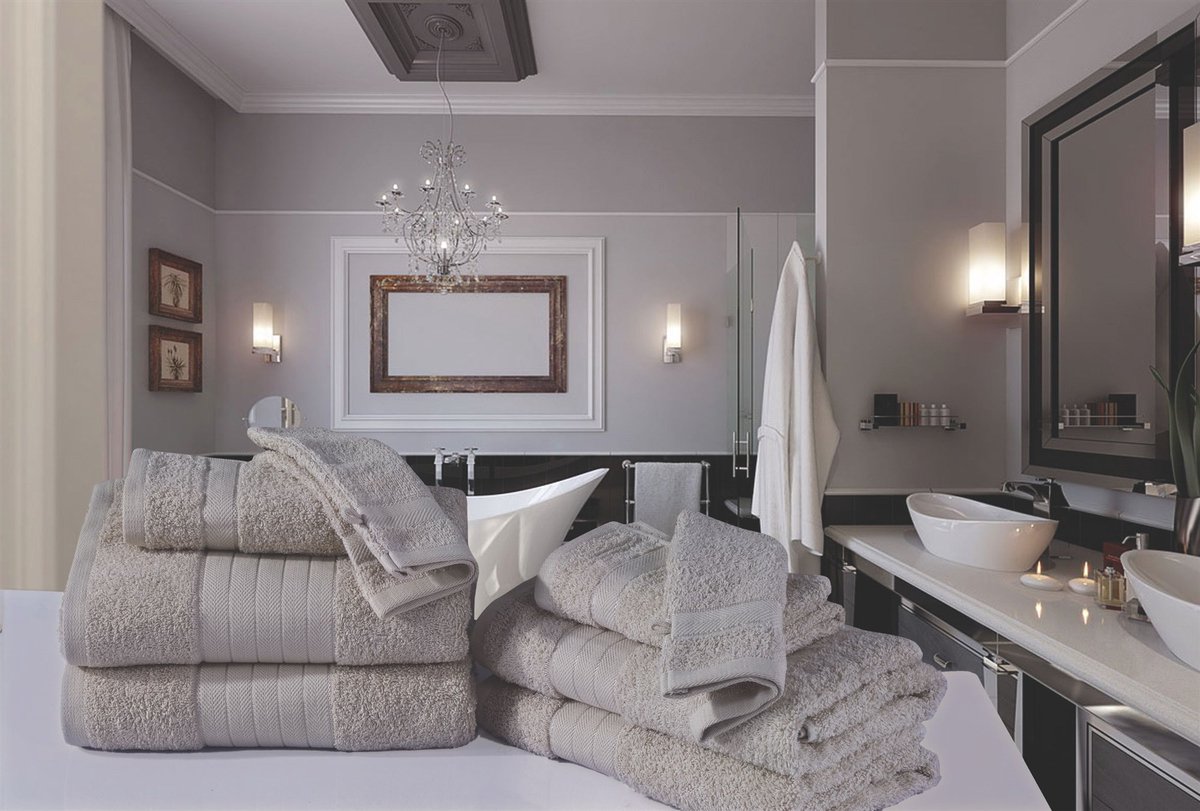 Emotion badtextiel - Set van 8 - Katoen - Beige