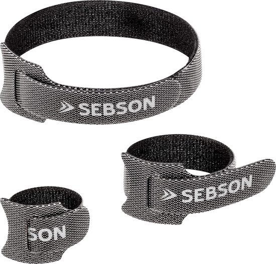 TEUVO 5cm X 5M Niet-Klevend Klittenband voor Koppelverkoop Kabel, Naaien Klittenband Kabelbinders Sew-on Hook and Loop Strip voor Kabelmanagement en DIY Ambacht Rond Huis en Kantoor (Zwart