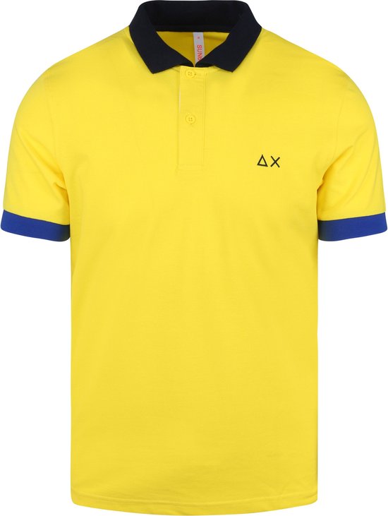 Sun68 - Polo Geel - Modern-fit - Heren Poloshirt Maat XXL