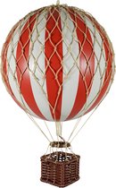 Authentic Models - Luchtballon Travels Light - Luchtballon decoratie - Kinderkamer decoratie - Rood Wit - Ø 18cm