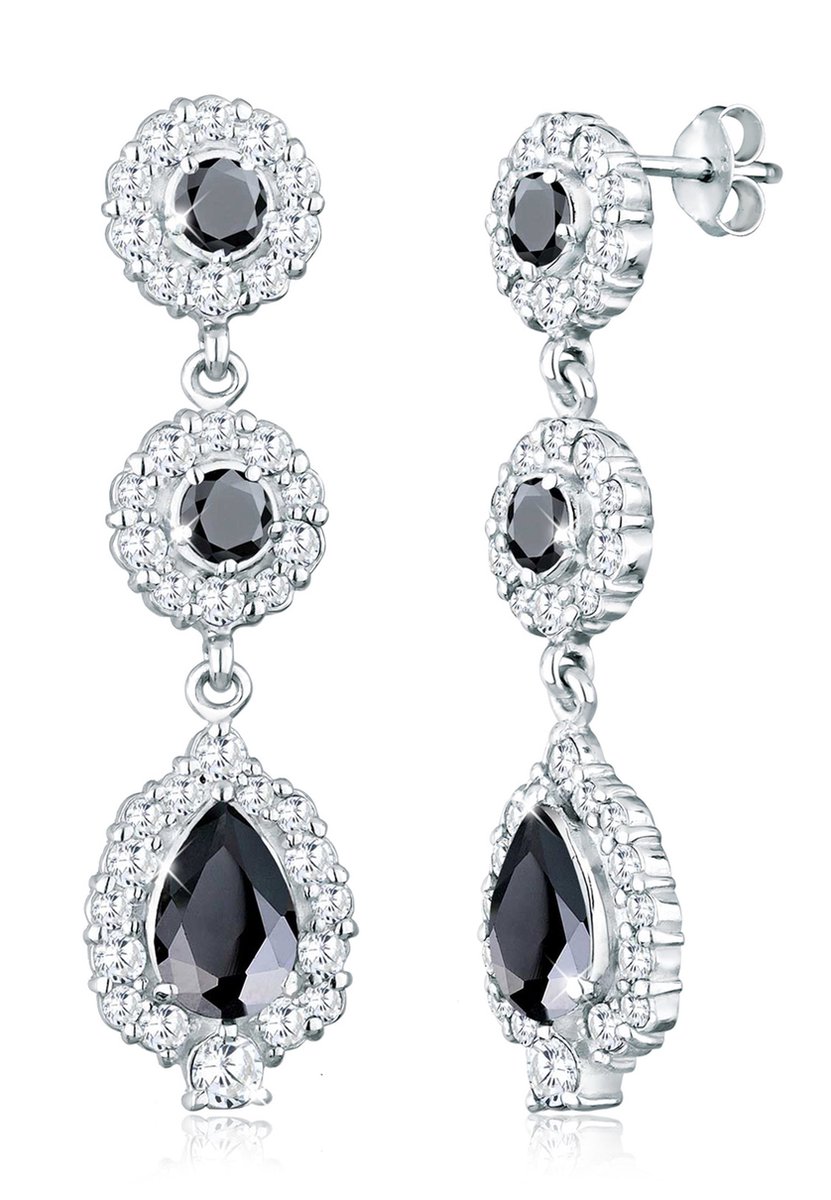 Elli PREMIUM - Oorbellen - druppel elegante dames oorbellen met cubic zirconia in 925 sterling zilver - Dames
