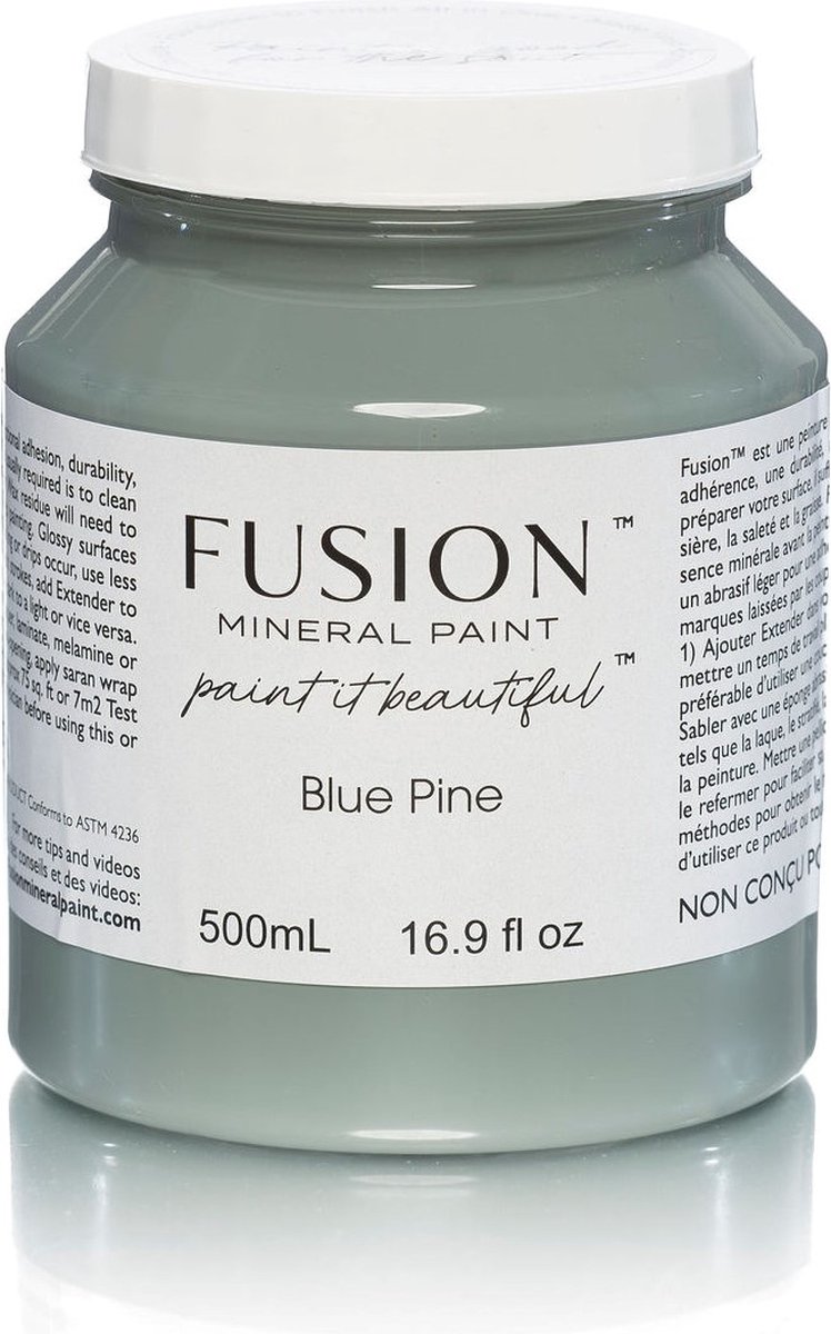 Fusion mineral paint - acrylverf - meubel verf - blauw grijs - blue pine - 500 ml