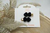 Kleine fluweel hartjes op speldje - Hartjes - Zwart - Set van 2 - Kerst - Bows and Flowers