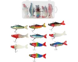 Brute Strength - Kunst Aas Set - Roofvissen Pluggen Met Haak Set Voor Snoek Baars Roofvis kunstaas - 9 cm - 10 Stuks - Shads