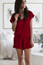 Pyjama Femme Gaby Lingerie - Set Pyjama - Katoen - Rouge - S