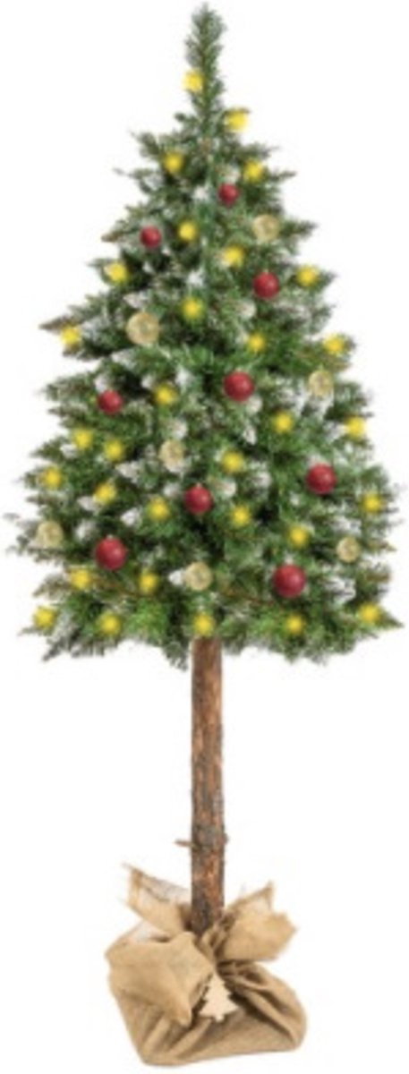 Kerstboom - Kunst kerstoom - 180cm - op natuurlijk stam - kunstkerstboom 180 cm – foto 3
