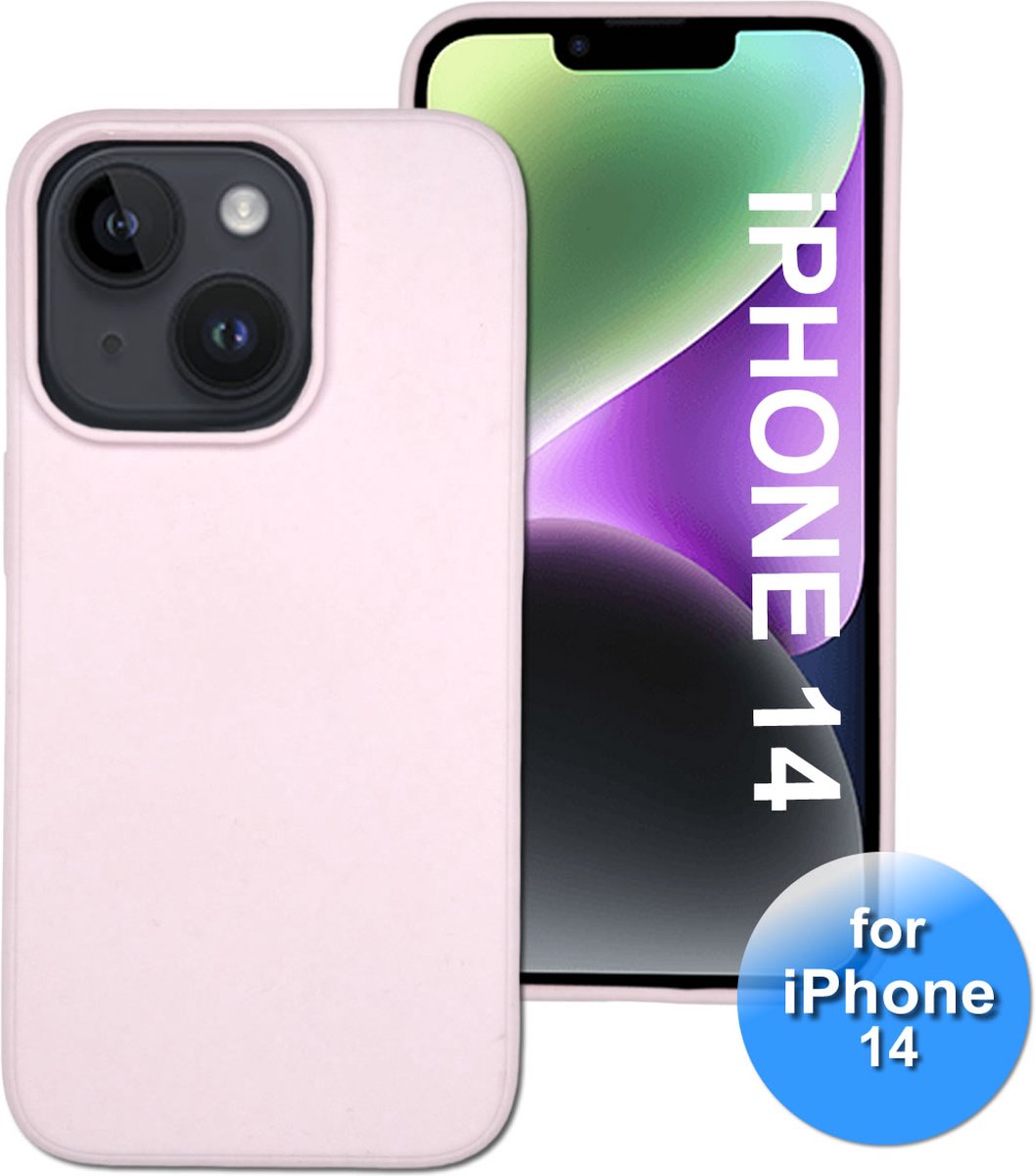 Telefoonhoesje geschikt voor iPhone 14 - hoesje - Siliconen Back Cover - Roze