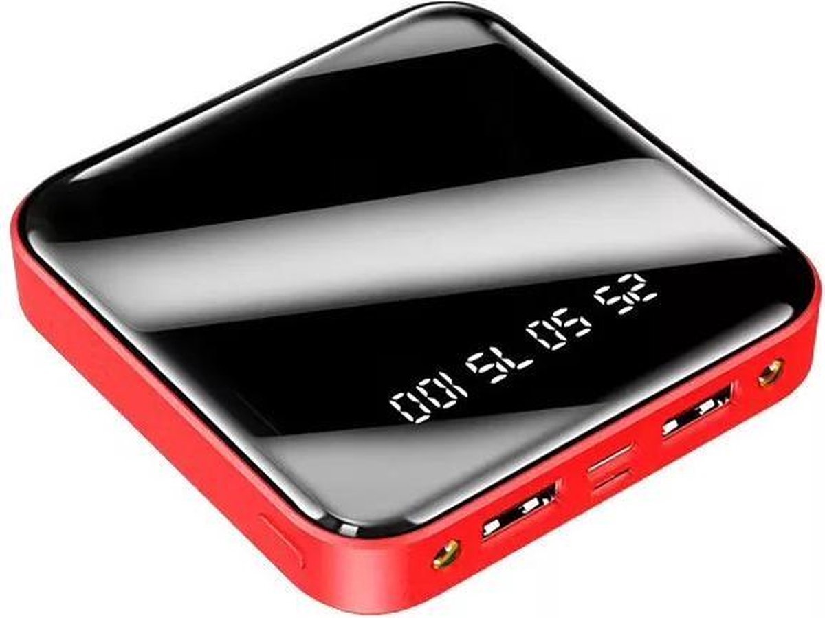 BAIK Powerbank 20000 mah Powerbank rood - Compact - (Dual 2.1A USB/Micro-USB/USB-C) - Mini Snellader Universeel Geschikt voor Samsung S21 / S20 / S10 plus / iPhone 14 / 13 / 12 / 11 of Tablets