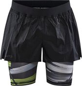 Craft CTM Distance 2-in-1 Shorts Dames - Sportbroeken - zwart/groen - Mannen