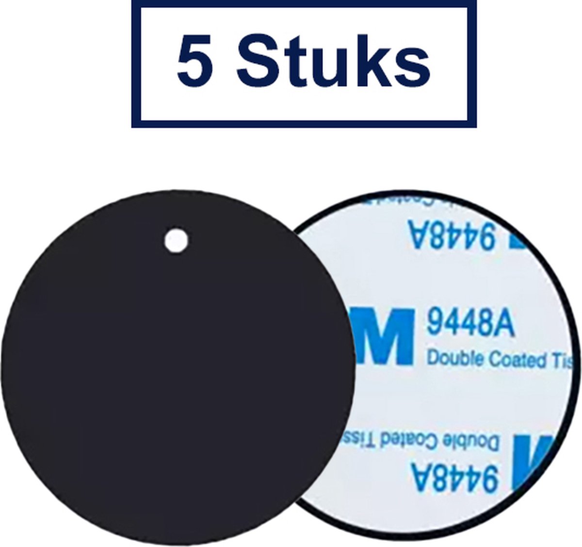 Metalen Plaatje Rond Telefoon - Metaal Magneet Plaat Sticker - Auto Telefoonhouder - Zelfklevend - 5 Stuks - Cadeautje