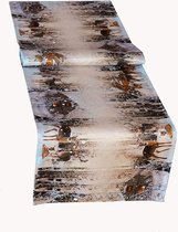 Kamaca Tafelloper 40x140 cm rehfamilie in het winterbos hoogwaardig drukmotief - een sieraad in de winter Kerstmis (loper 40x140 cm)