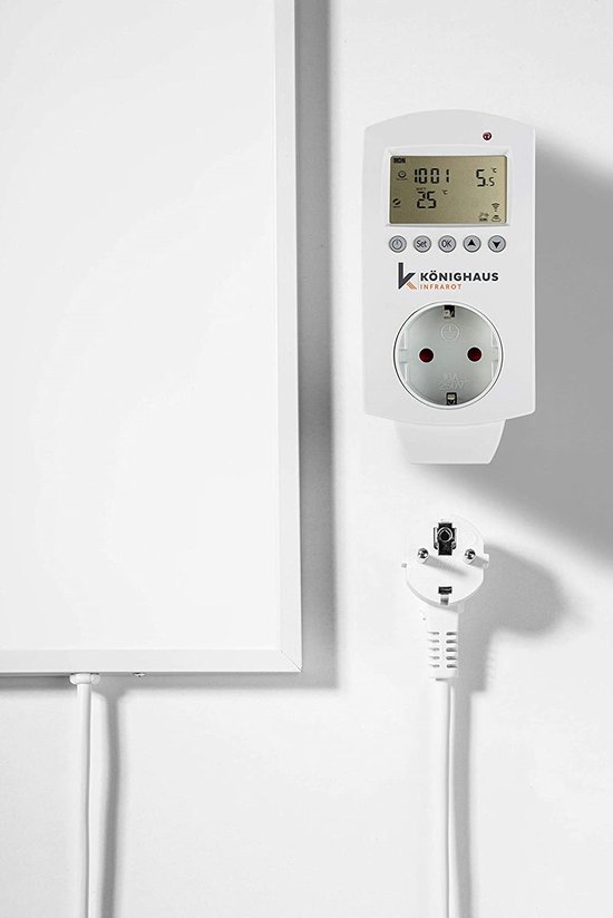 Radiateur soufflant mural électrique - Chauffage à prise murale avec  thermostat et minuterie - Prise chauffante Wi