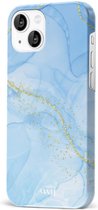 xoxo Wildhearts Marble Blue - Single Layer - Hoesje geschikt voor iPhone 14 hoesje - Marmer hoesje - Shockproof case - Beschermhoesje geschikt voor iPhone 14 case - Blauw