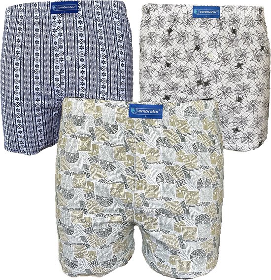 Embrator mannen Boxershorts 3-stuks Loose Fit katoen maat 4XL