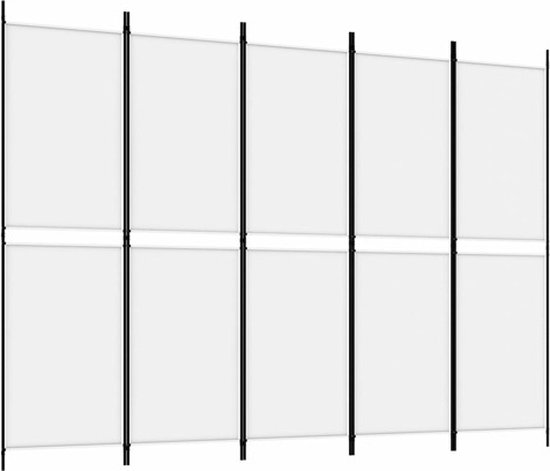 vidaXL-Kamerscherm-met-5-panelen-250x180-cm-stof-wit